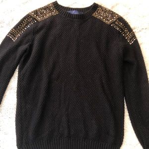 Francesca’s Black and Gold Jeweled Sweater